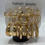 Value Pack 9-Piece Gold Tone Fashion Earring Set - Image 3