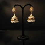 Traditional Gold Filigree Jhumka Dangle Earrings