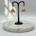 Traditional Gold Filigree Jhumka Dangle Earrings - Image 6