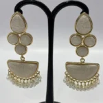 Cracked Resin Cluster & Pearl Tassel Drop Earrings - Image 3