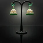 Green Butterfly Post Jhumka Drop Earrings