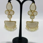 Cracked Resin Cluster & Pearl Tassel Drop Earrings - Image 5