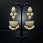 Cracked Resin Cluster & Pearl Tassel Drop Earrings - Image 6