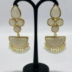Cracked Resin Cluster & Pearl Tassel Drop Earrings
