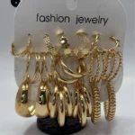 Value Pack 9-Piece Gold Tone Fashion Earring Set