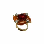 Angelic White Rose & Cat's Eye Adjustable Ring - Image 3