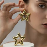 Luxe Geometric Architectural Marble & Pearl Earrings - Image 3