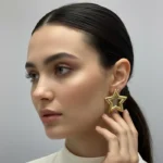 Luxe Geometric Architectural Marble & Pearl Earrings - Image 5