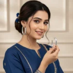 Exclusive High-Society Marble & Crystal Frame Earrings - Image 4