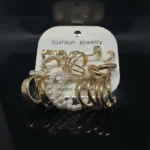 Gold & Light Purple Resin Triangle Stud Earrings - Image 3