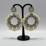 Luxury Pearl & Stone Studded Premium Drop Earring - Image 4