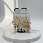 Gold & Light Purple Resin Triangle Stud Earrings - Image 5