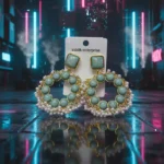 Luxury Pearl & Stone Studded Premium Drop Earring - Image 5