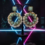 Luxury Pearl & Stone Studded Premium Drop Earring - Image 7