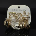 Gold & Light Purple Resin Triangle Stud Earrings - Image 2