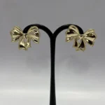 Chic Gold Double Bow Stud Earrings