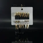 Trendy Gold Hoop and Stud Earring Collection (12 Pack) - Image 6
