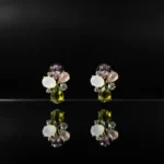 Floral Multicolor Crystal Cluster Stud Earrings - Image 6
