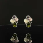 Floral Multicolor Crystal Cluster Stud Earrings - Image 7