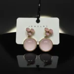 Pastel Pink Statement Dangle Earrings for Wedding