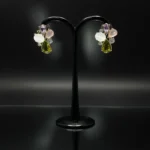 Floral Multicolor Crystal Cluster Stud Earrings - Image 9