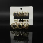 Gold Studs & Huggie Hoop Earrings - Image 2