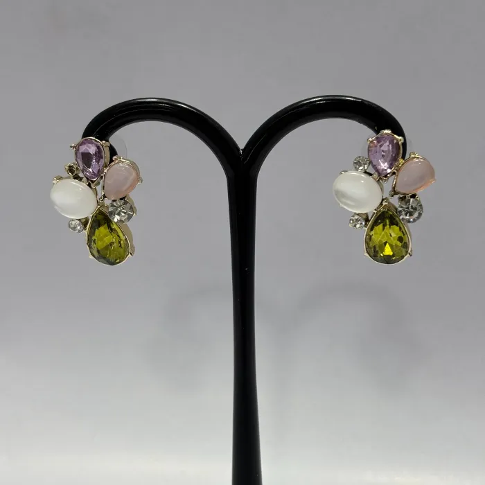 min-www.ahsncart.com (20) Floral Multicolor Crystal Cluster Stud Earrings - Image 1