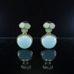 Pastel Blue Glitter & Mint Green Flower Earrings - Image 6