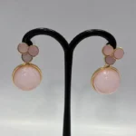 Pastel Pink Statement Dangle Earrings for Wedding - Image 5