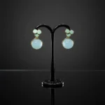 Pastel Blue Glitter & Mint Green Flower Earrings - Image 7