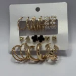 Gold Studs & Huggie Hoop Earrings - Image 3