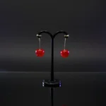 Cute Red & Orange Cherry Drop Dangle Earrings - Image 7