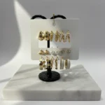 Trendy Gold Hoop and Stud Earring Collection (12 Pack) - Image 5