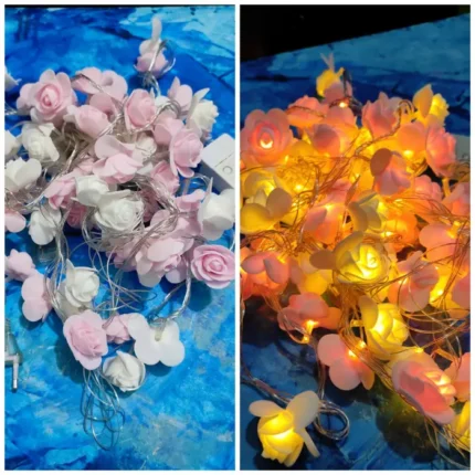 Rose Little lights Flash string lights Bedroom Decoration Flower Lights Party Wedding room Romance Light string 80 LED