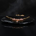 Elegant Gold Plated Necklace with Pink Stone & Crystal Pendant for Women - Image 9