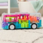 Multifunctional Gear Light Bus Toy with Mechanical Gears Simulation,Transparent Body,3D Lights,Different Types of Music, Horn &Engine Starting Sound,360-degree Rotation for +3 Years (Multicolor, Pack of: 1) - Image 6