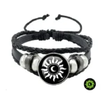 【Hot demand】Simple Luminous Sun Moon Leather Handmade Weaved Couple Bracelets Jewelry Women Men For Lovers Valentine's Festival Gift - Image 9