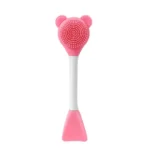 Bear Double Head Facial Mask Brush Silicone Applicator Spoon Spatula Stirring Stick Women Skin Face Cleansing Care Home Makeup Tools - Image 9