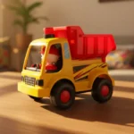 Construction Series Friction Powered Dump Truck Toy for Kids - Vibrant Yellow & Red Design - Image 9