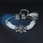 Trending Silver Choker Necklace Set with Earrings for Women & Girls - Image 2