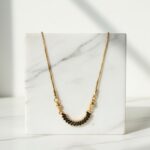 Trendy Black Stone Gold Plated Necklace for Women – Stylish Fashion Jewelry