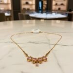 Elegant Gold Plated Necklace with Pink Stone & Crystal Pendant for Women - Image 2