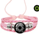 【Hot demand】Simple Luminous Sun Moon Leather Handmade Weaved Couple Bracelets Jewelry Women Men For Lovers Valentine's Festival Gift - Image 2