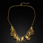 Dainty Gold Plated Chain Necklace with Textured Charms & Beads - Image 3