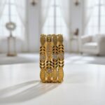 Exquisite Gold Bangles with Floral Design & Gemstone Accents - Perfect for Special Occasions