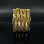 Elegant Gold Plated Bangle Set for Women | Intricate Design Jewelry - Image 5