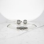 Trending Silver Choker Necklace Set with Earrings for Women & Girls - Image 3