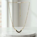 Trendy Black Stone Gold Plated Necklace for Women – Stylish Fashion Jewelry - Image 3