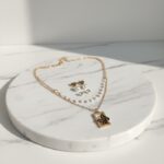 Elegant Layered Butterfly Necklace & Earring Set for Women - Gold Plated Fashion Jewelry - Image 5