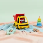Construction Series Friction Powered Dump Truck Toy for Kids - Vibrant Yellow & Red Design - Image 4